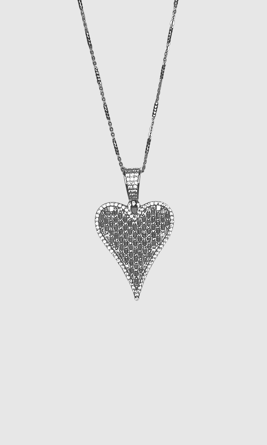 HEART FILLED NECKLACE - SILVER