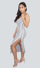 Load image into Gallery viewer, BRIANNA SIDE BUTTON DRESS - GREY
